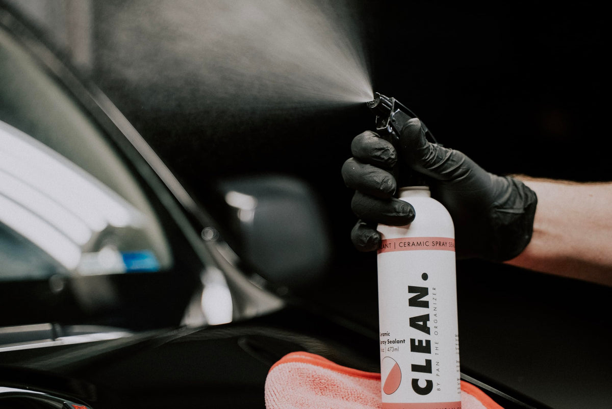 Clean. by Pan spray nozzle applying sealant to paint for quick protection