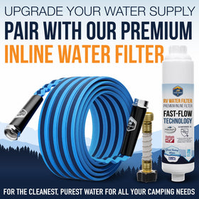Clean Camper hose paired with inline filter for cleaner water