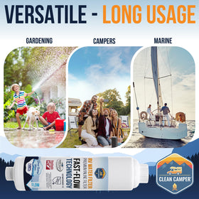 Clean Camper installed at RV inlet protecting plumbing and appliances