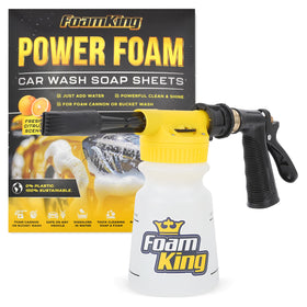 Clean Car USA Foam King front view showing sprayer and hose connection benefit quick setup