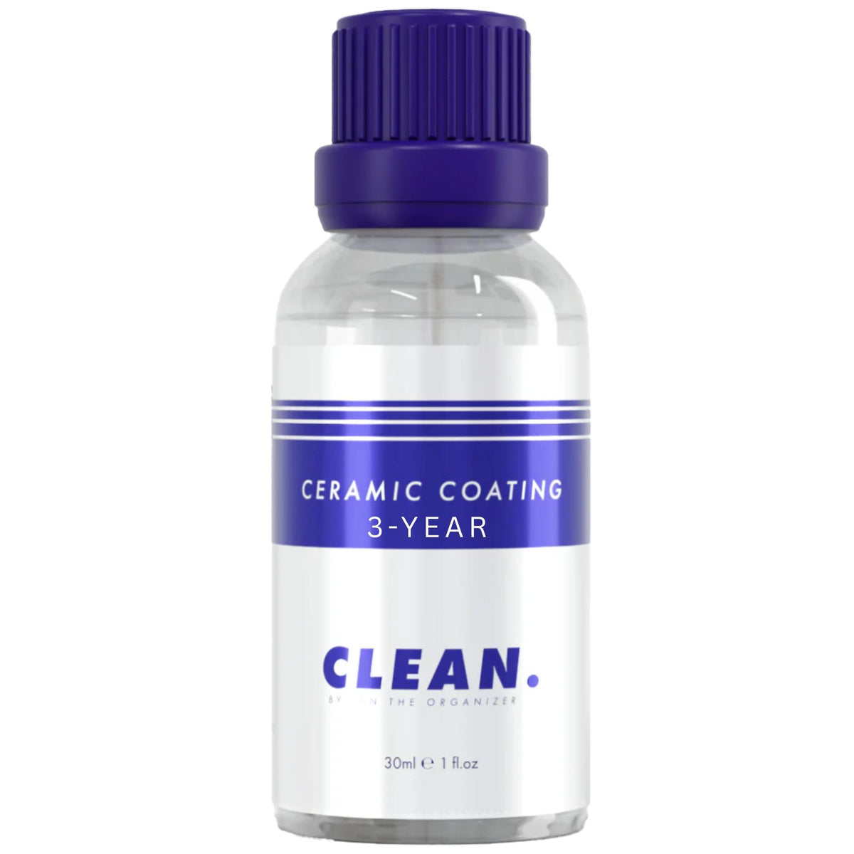 CLEAN. bottle front packaging showing label and 30ml size benefit