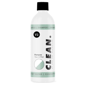 CLEAN. front label on 16oz bottle showing product name and benefits