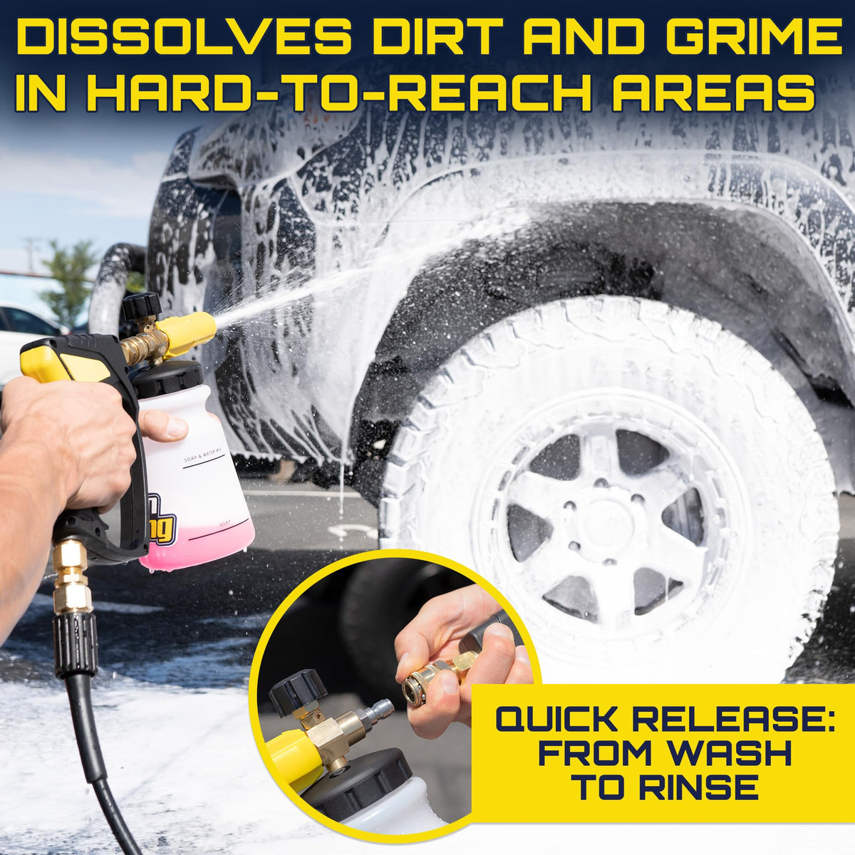 Clean Car USA lance adjustment detail illustrating variable spray patterns for versatile cleaning