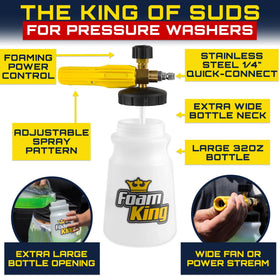 Clean Car USA foam cannon wide-neck bottle being filled for easier pouring and faster prep