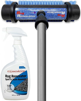 Cleanovation front packaging kit showing brush and 32 oz shampoo for convenient cleaning