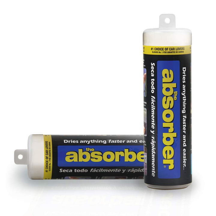 CleanTools Absorber front packaging showing two large towels and tube, convenient storage