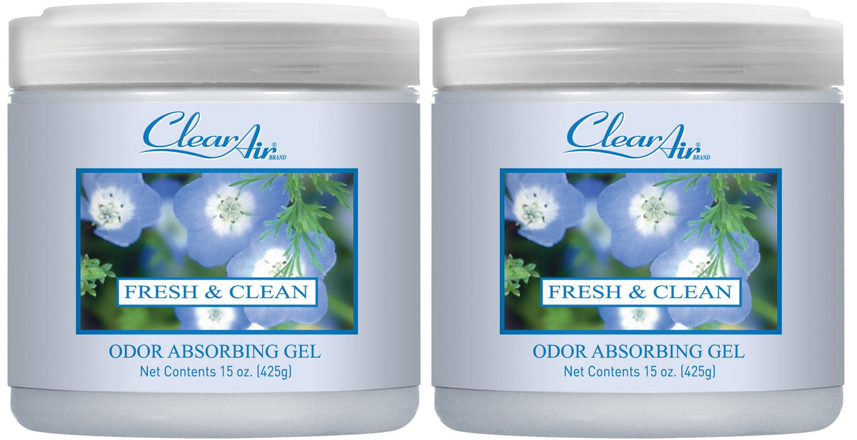 Clear Air front packaging showing product and benefit of long-lasting odor control