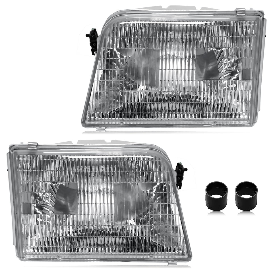 CLERYYE front view of headlight pair showing fit and restored appearance