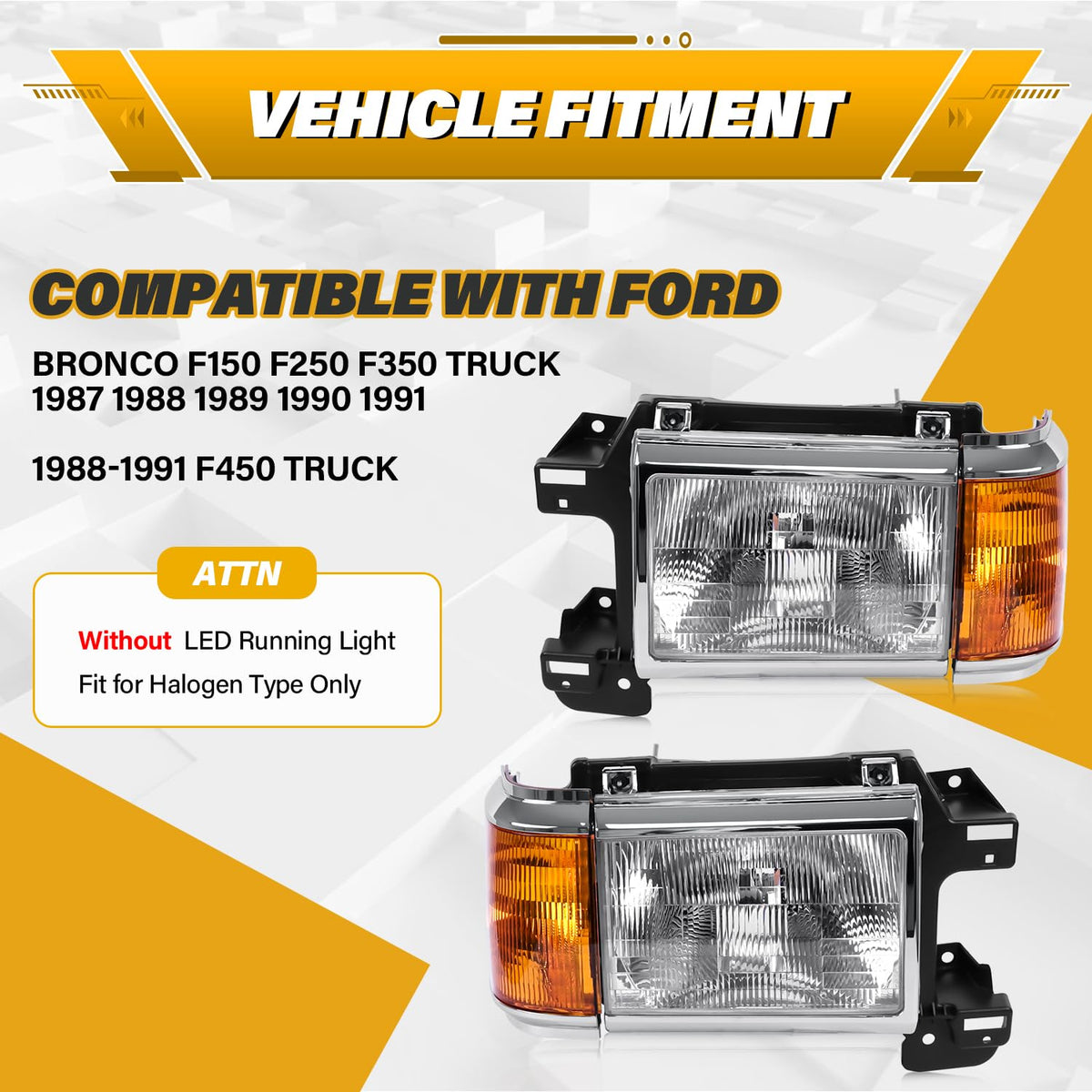 CLERYYE headlight installed on Bronco demonstrating restored factory appearance