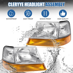 CLERYYE headlight beside a wrench showing scale and easy DIY installation
