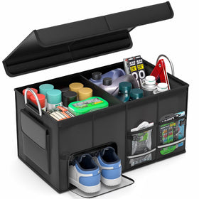 CLESOO front view with lid closed showing organized storage benefit