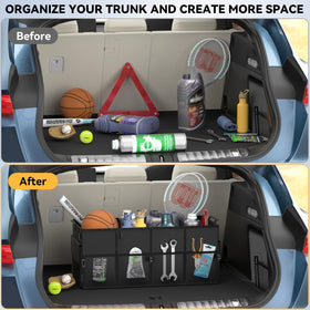 CLESOO secured in SUV trunk with straps preventing movement during travel