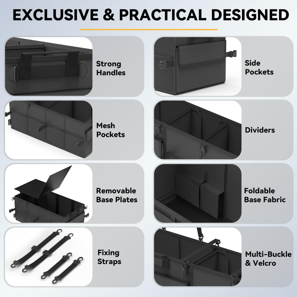 CLESOO next to grocery bags to show 60L capacity and real-world scale