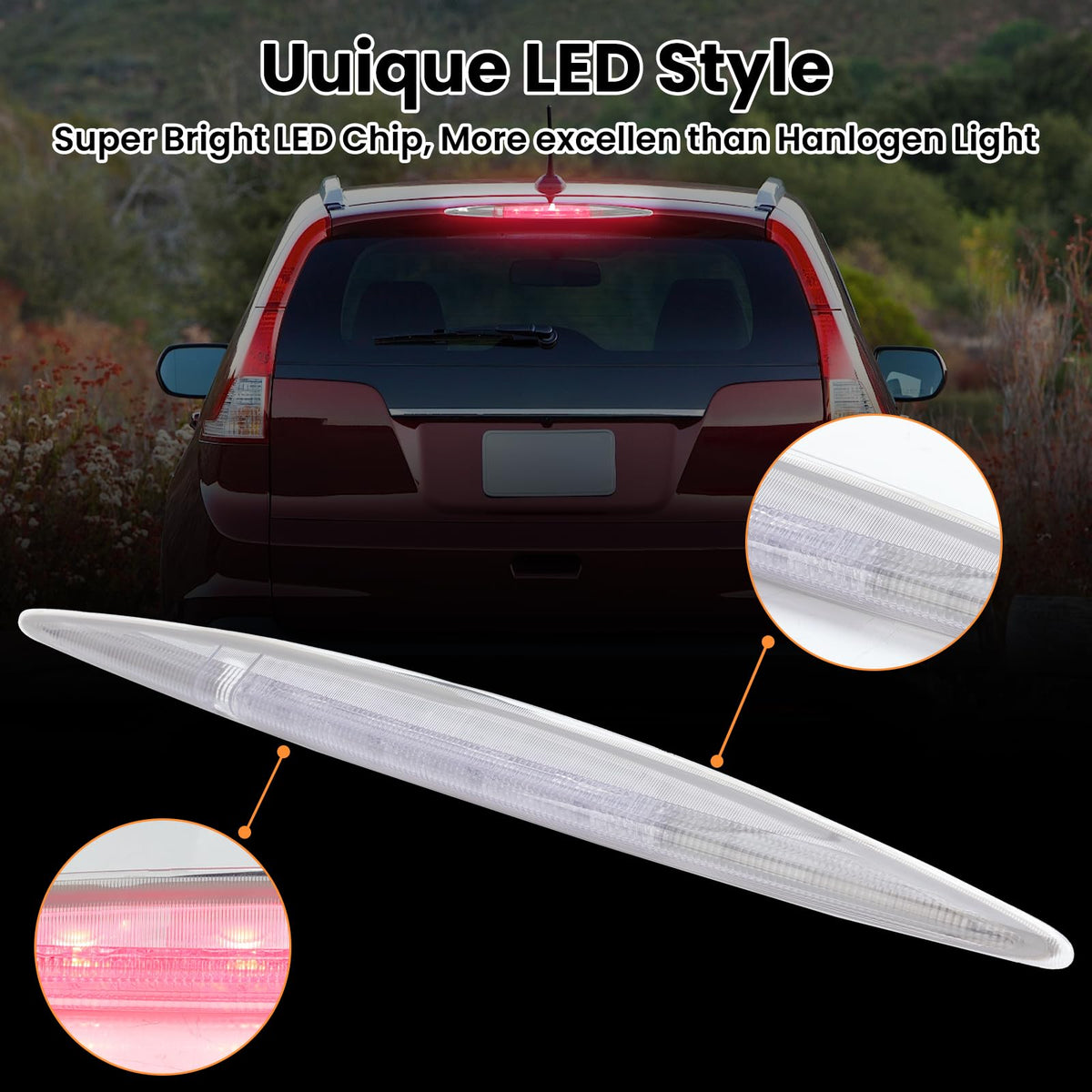 Clidr brake light beside ruler showing size and easy replacement