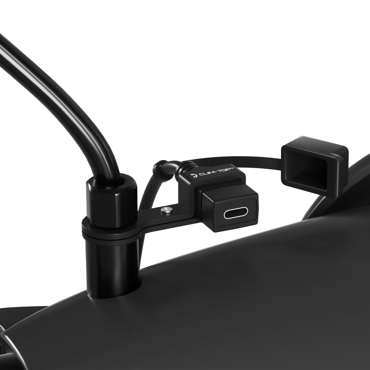 Cliff Top front view showing compact charger and mount for sleek look