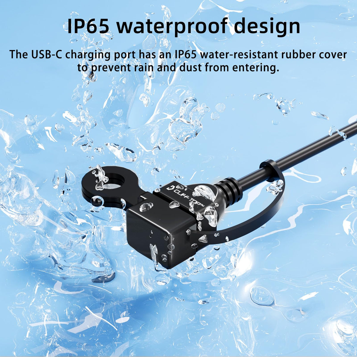 Cliff Top waterproof seal detail illustrating IP65 protection from rain