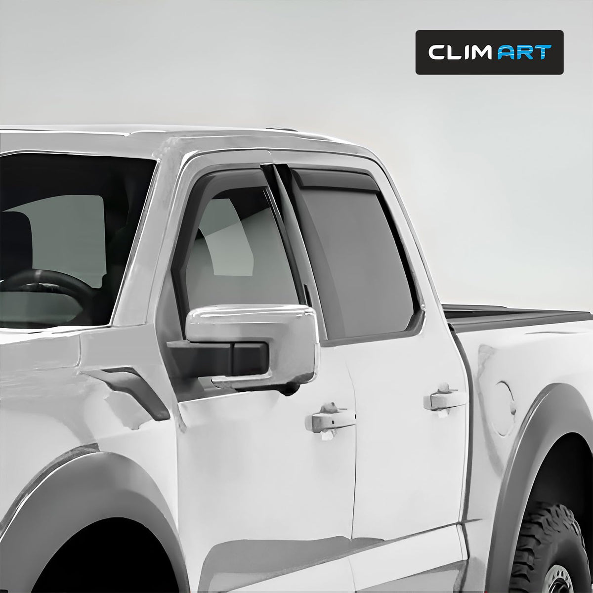CLIM ART rear driver deflector fitted on SuperCrew enhancing ventilation and style