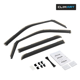 CLIM ART deflector beside ruler showing accurate fit for precise truck compatibility