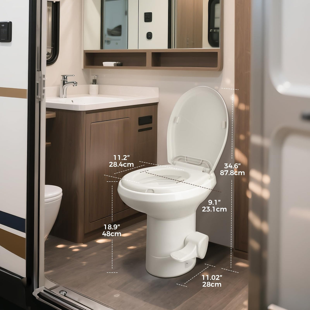 Clirass slow-close seat lid closed demonstrating quiet, no-slam benefit