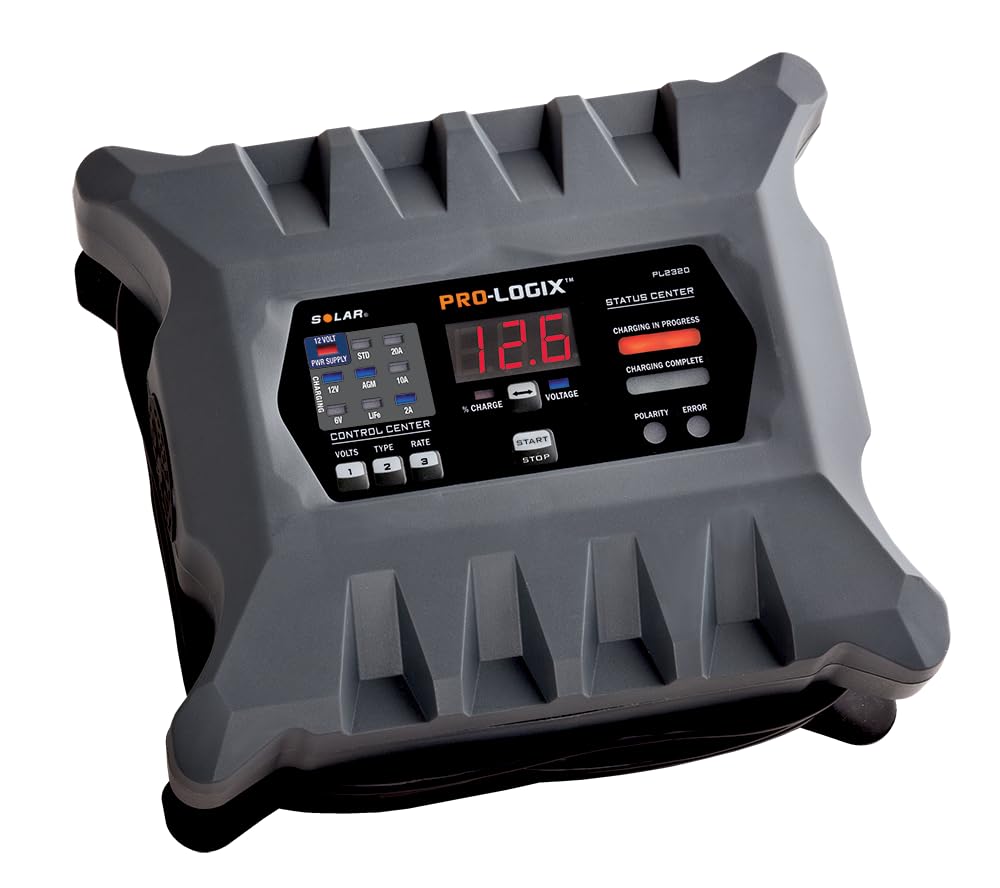 Clore Automotive PL2320 front panel showing controls and indicators for fast setup