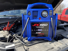 Clore Automotive JNC660 12V DC outlet close-up powering accessories for on-the-go shop tasks