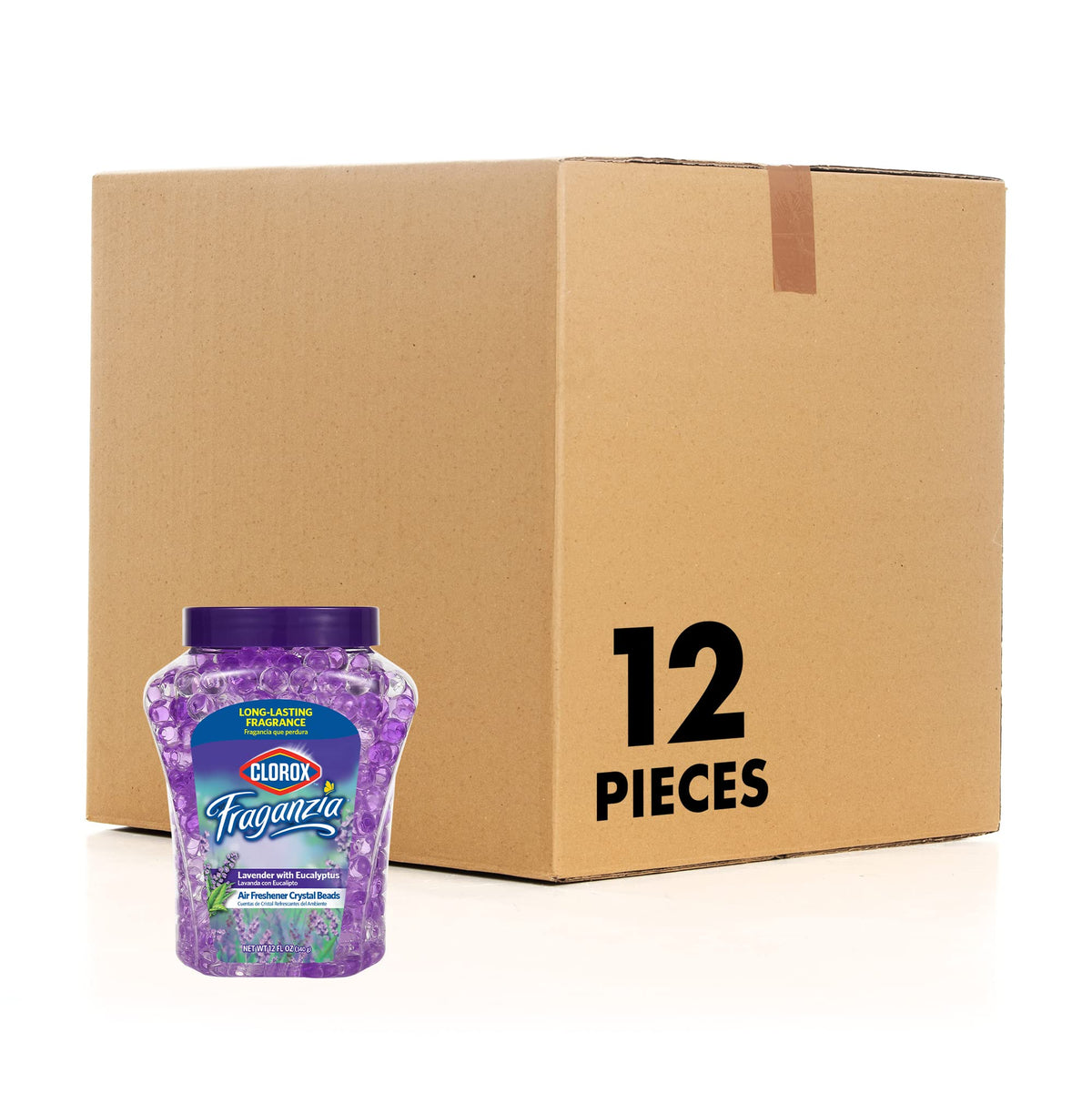 Clorox Fraganzia front packaging showing lavender scent and jar benefit: steady air freshening