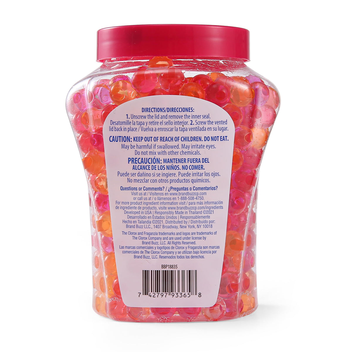 Clorox Fraganzia held in hand demonstrating 12 oz size and lasting coverage benefit