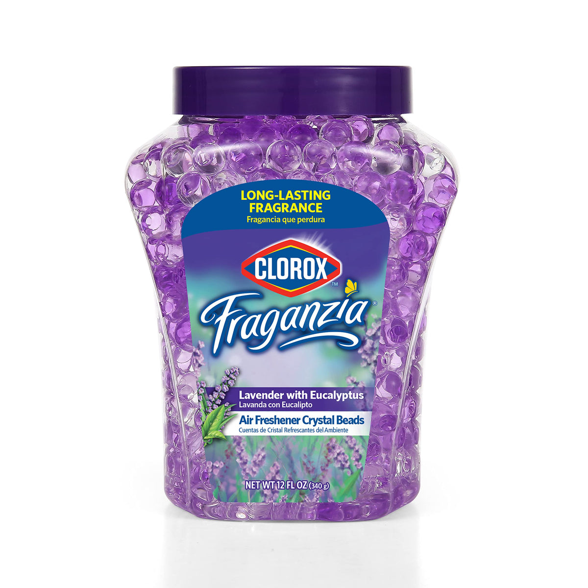 Clorox Fraganzia jar next to coffee cup showing compact size and easy placement benefit
