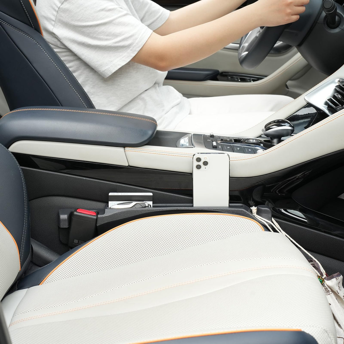 Cloud Pie lifestyle shot of neat car interior enhancing organization and safety