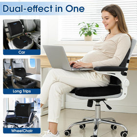 CloudBliss cushion set in car seat for travel comfort and reduced pressure