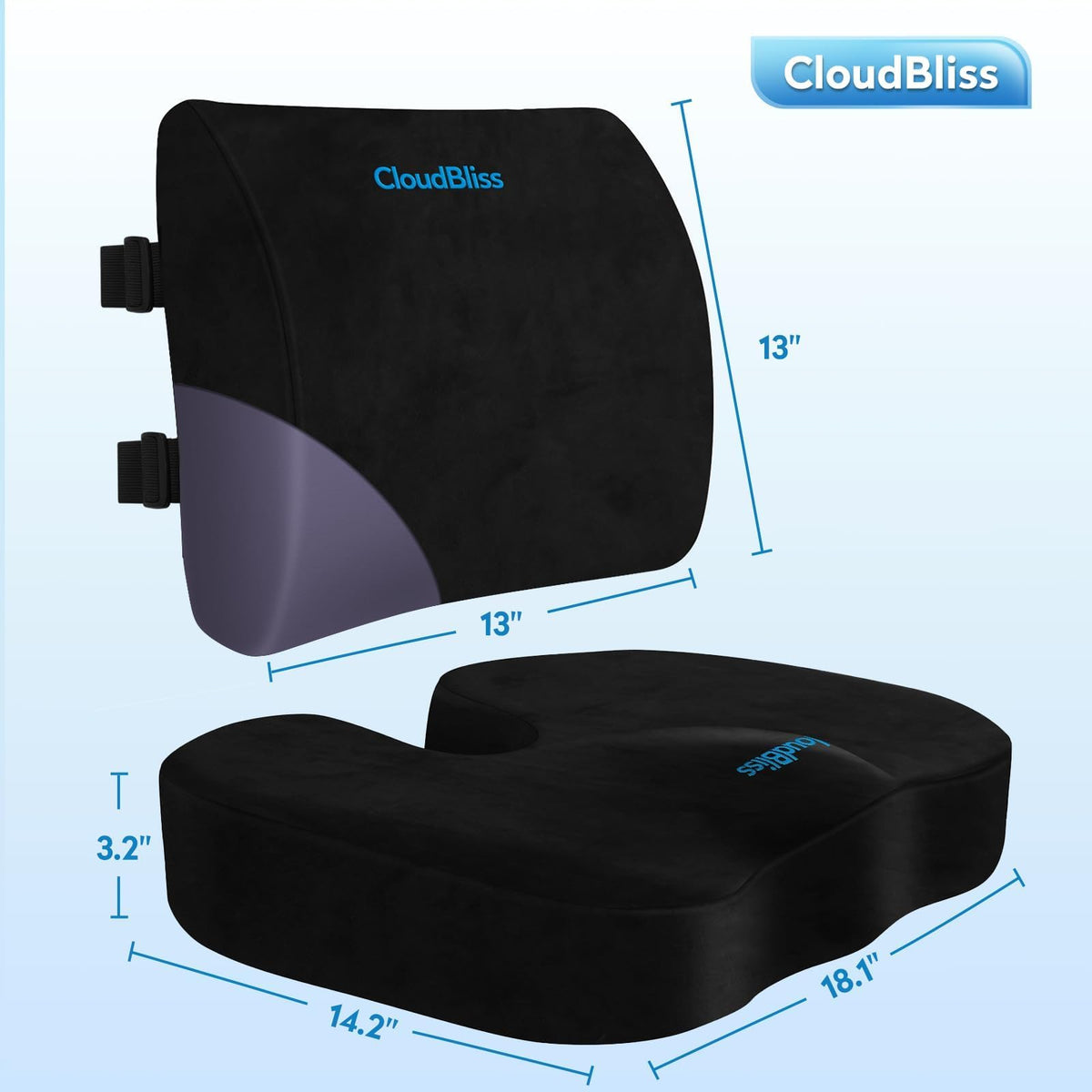 CloudBliss non-slip bottom texture keeping cushion stable and secure on chairs