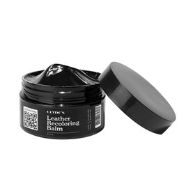 Clydes Leather Company jar front view showing label and compact packaging benefit