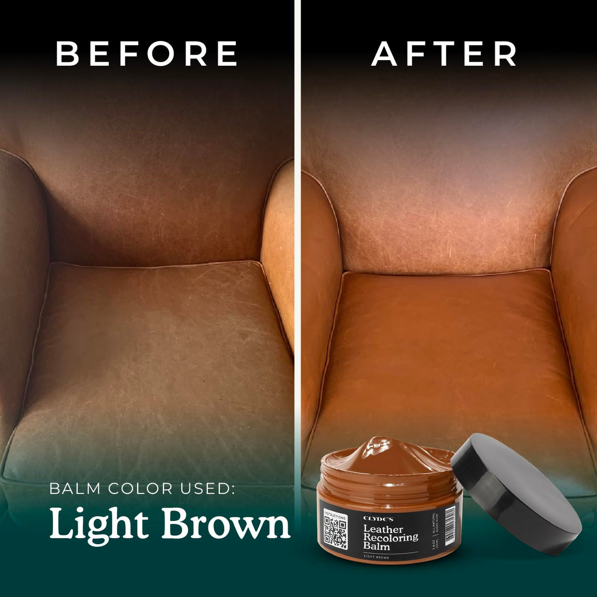 Clydes Leather Company spot repair on sofa corner restoring color and finish