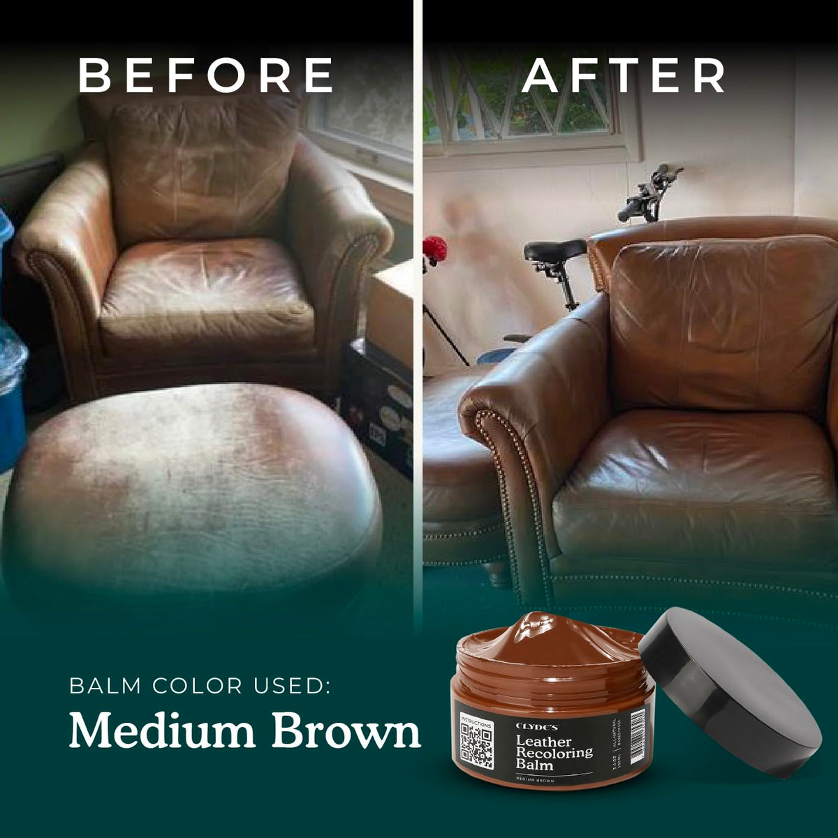 Clyde's car seat before and after restoring faded area for refreshed look
