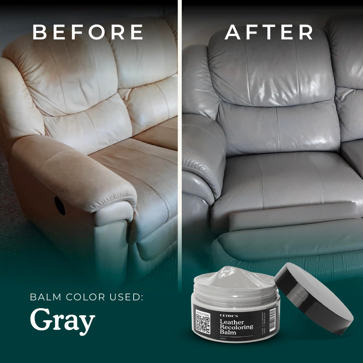 Clydes Leather Company sofa in living room after restoration highlighting renewed color and conditioned finish