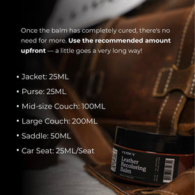 Clydes Leather Company jar next to hand for scale showing compact kit convenience benefit