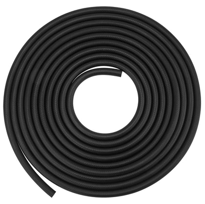 CMOOD front view of 25ft fuel hose showing full roll and labeling, highlights convenience