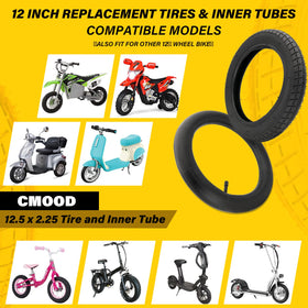 CMOOD mini dirt bike in use with tire fitted for smoother, safer riding