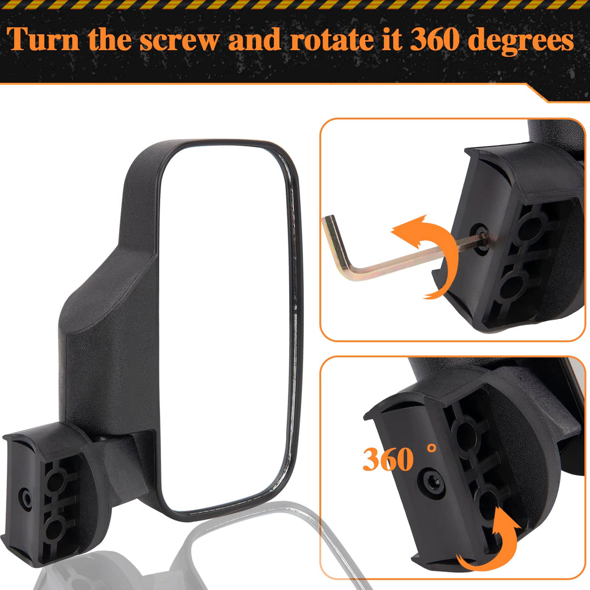 CMOOD mirror installed on a Polaris RZR demonstrating improved visibility benefit