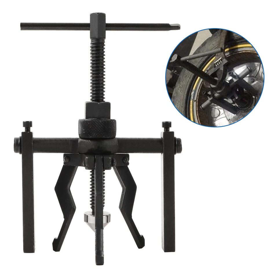 CMTOOL front view of the 3-jaw puller kit showing components and compact storage benefits