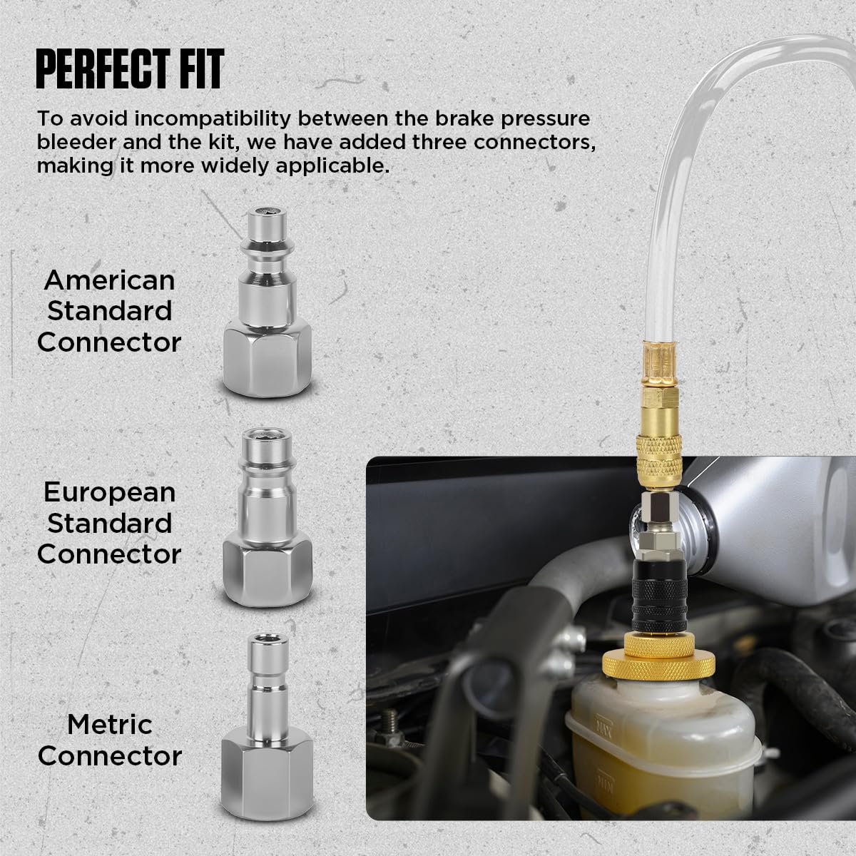 CMTOOL quick connector detail showing fast hose attachment advantage