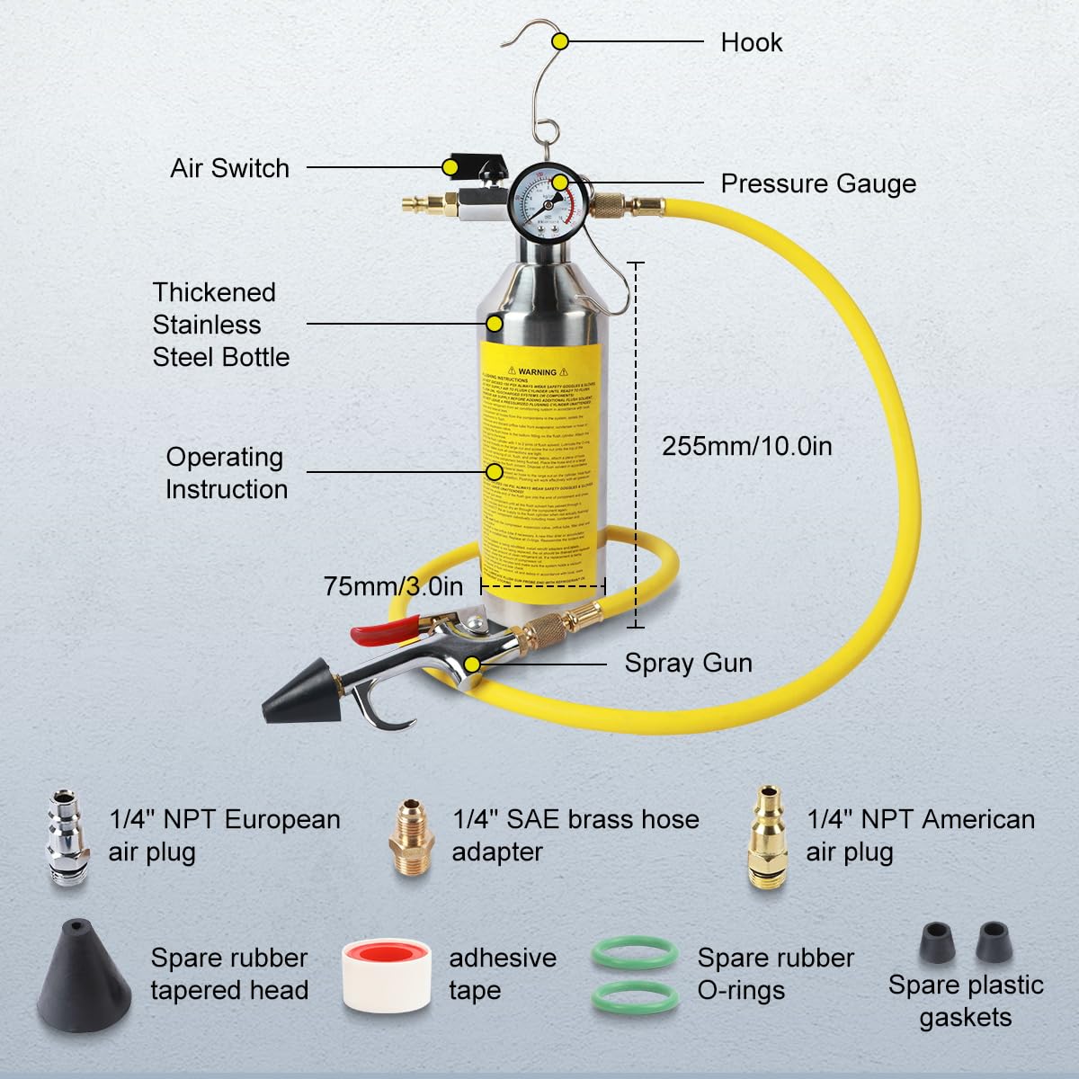 CMTOOL size comparison with hands showing one-liter capacity and portability