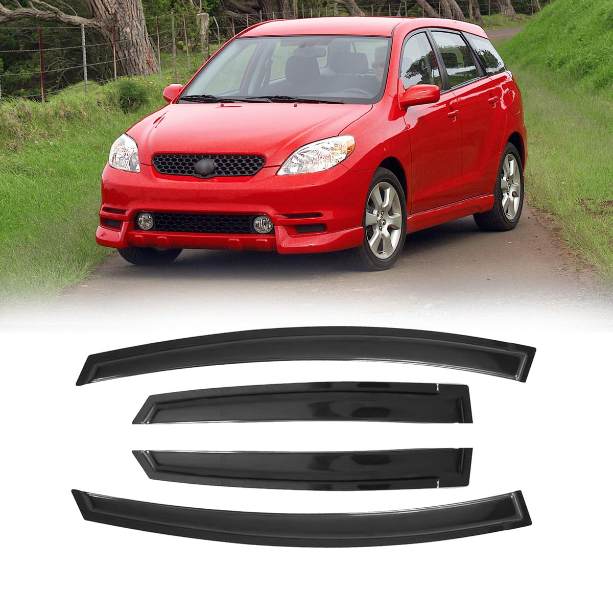 CMVT Auto front packaging for Matrix Vibe visors shows a neat fit and protection