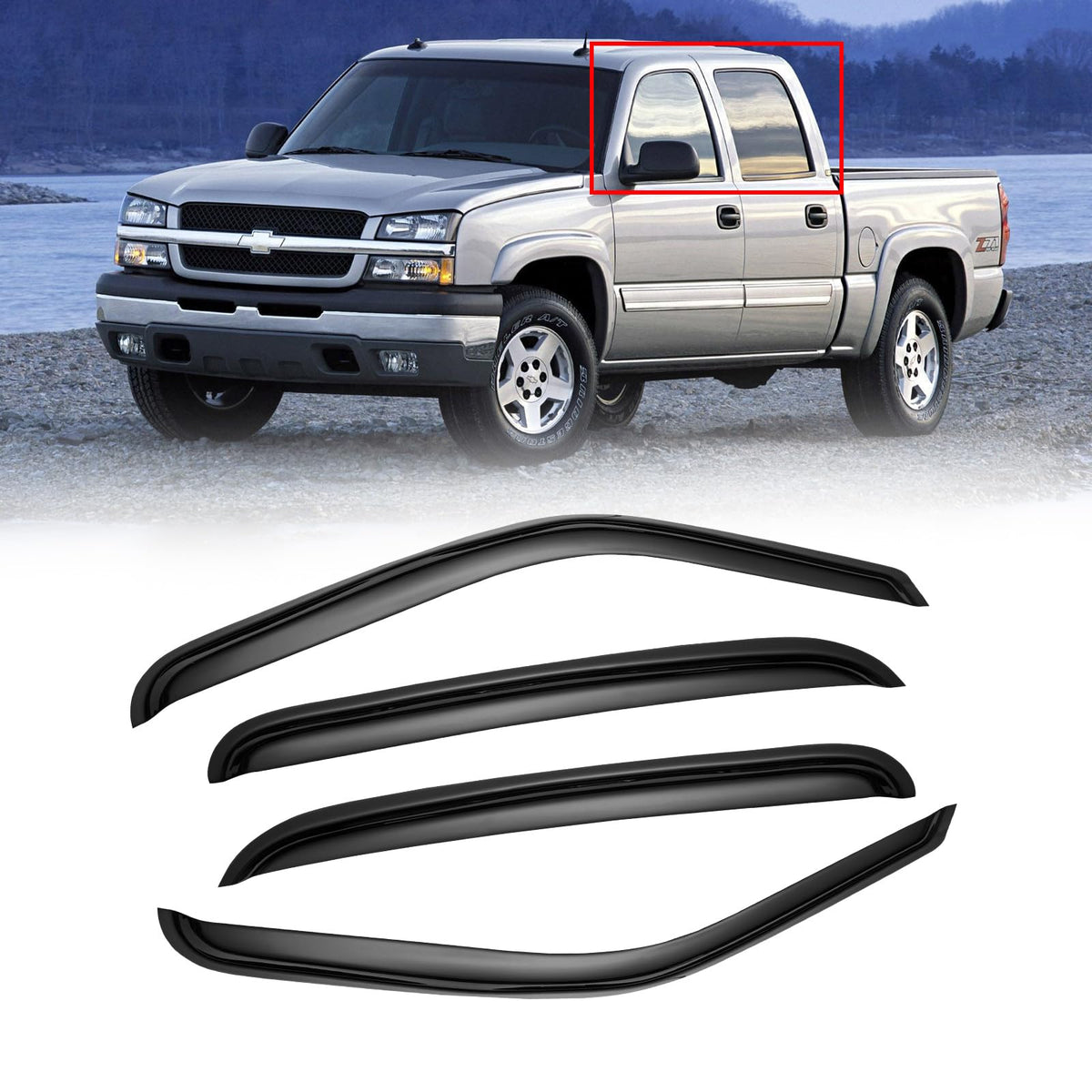 CMVT Auto front passenger visor installed showing clean fit and improved ventilation