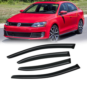 CMVT Auto front visor installed on Jetta showing clean fit and streamlined look