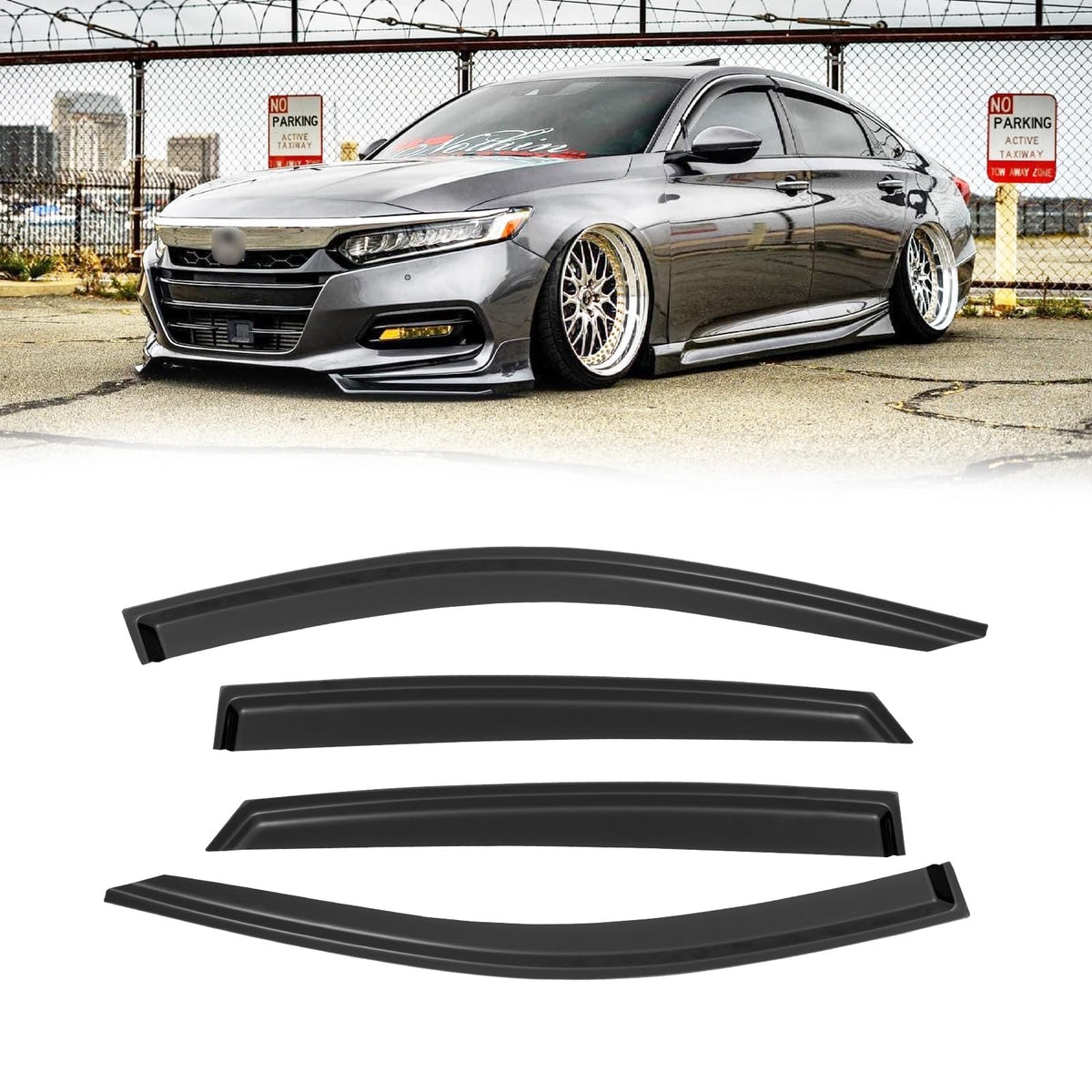 CMVT Auto lifestyle shot of Accord driving with visors showing comfort and fresh air