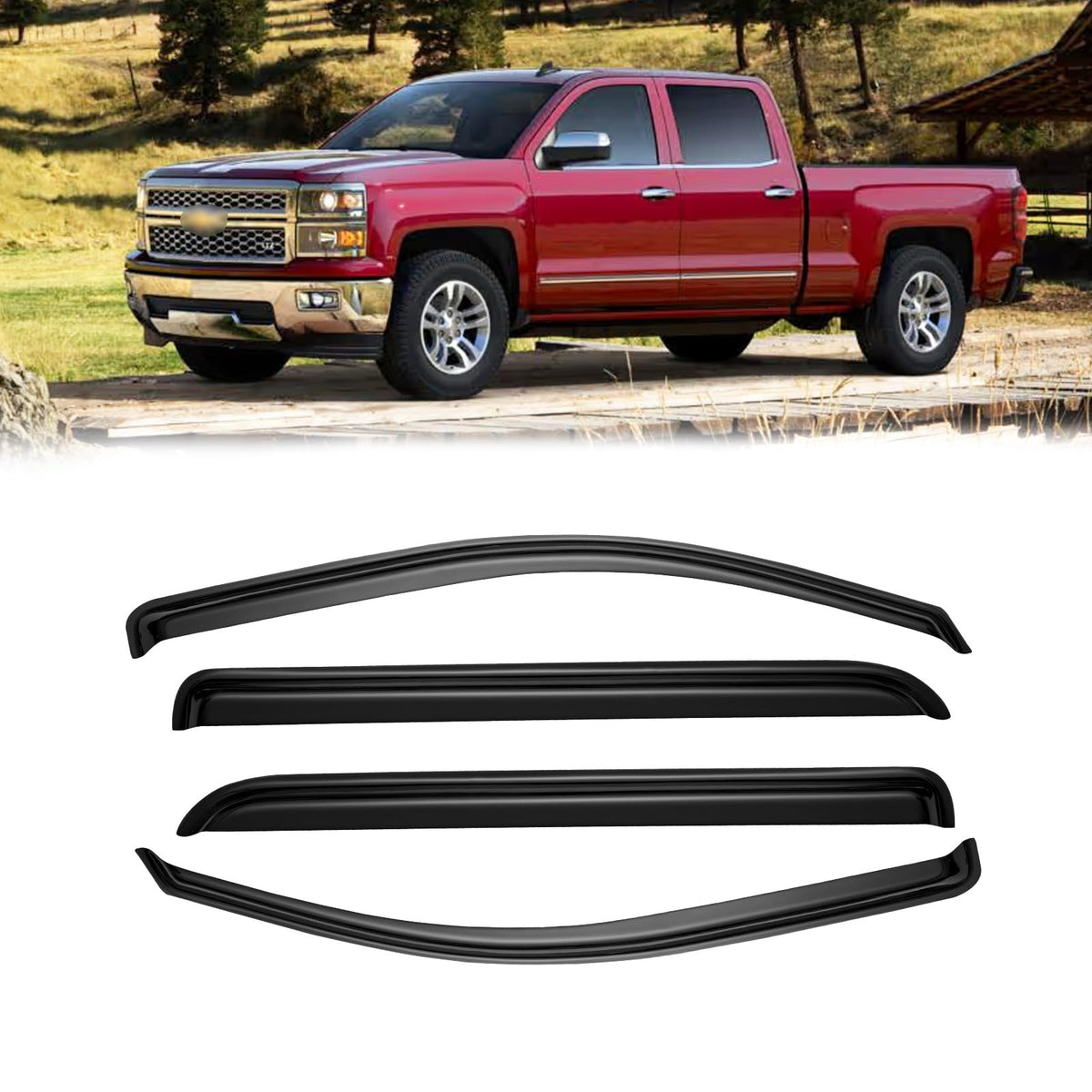 CMVT Auto lifestyle driveway view with visors, improves comfort and look