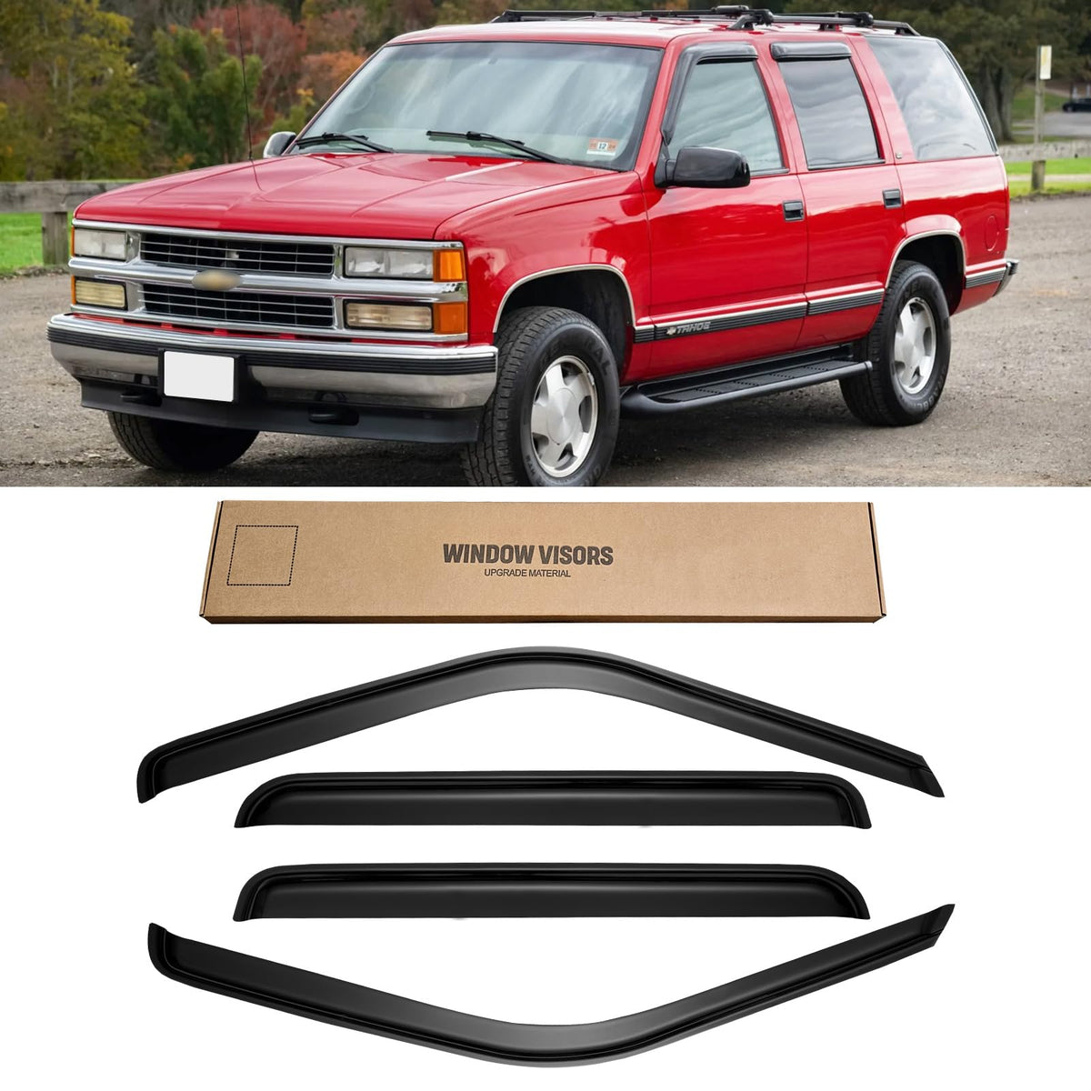 CMVT Auto visor on truck in rain showing ventilation while keeping water out