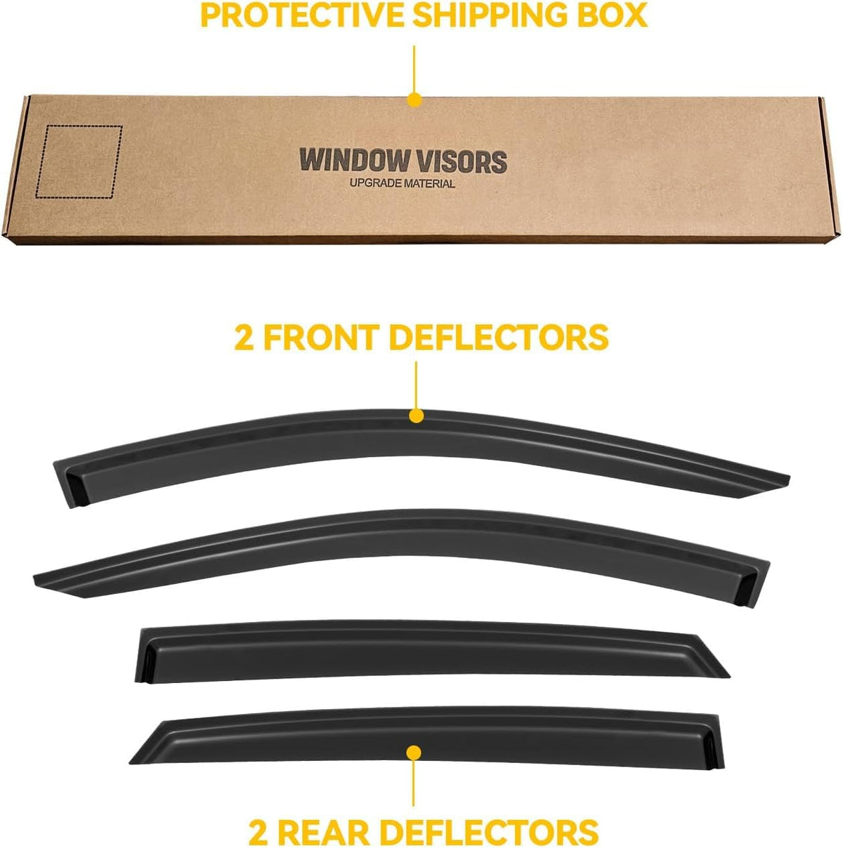 CMVT Auto visors held in hand for size scale showing precise fit for Accord windows