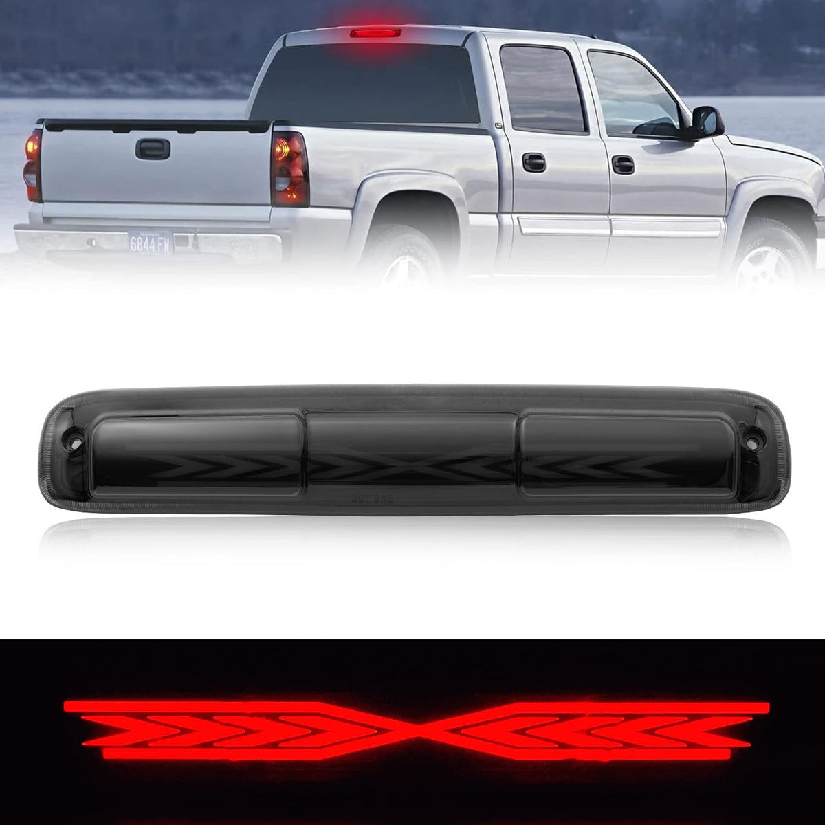 CMVT Auto night view illuminated sequential LEDs improving brake noticeability